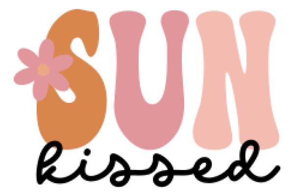 Sun-Kissed: A Graphic Design of a Flowery Sun and the Word 'Kissed' in a Stylized Font