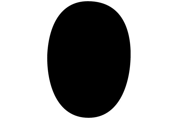 A Black Oval Shape in the Center of a White Background.