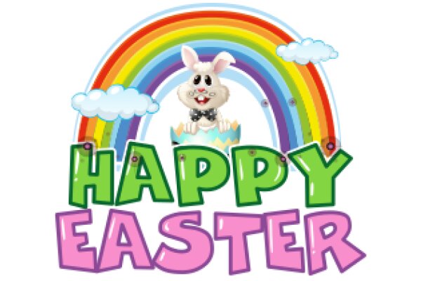 Happy Easter: A Bunny's Dream Under a Rainbow