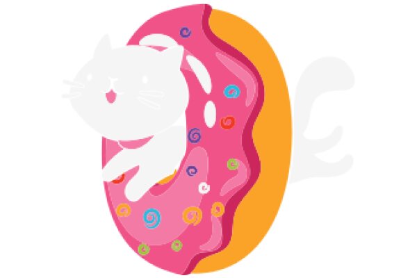 A Whimsical Cat's Adventure in a Colorful Donut World