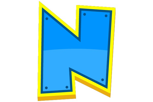 Bold Blue and Yellow Letter N
