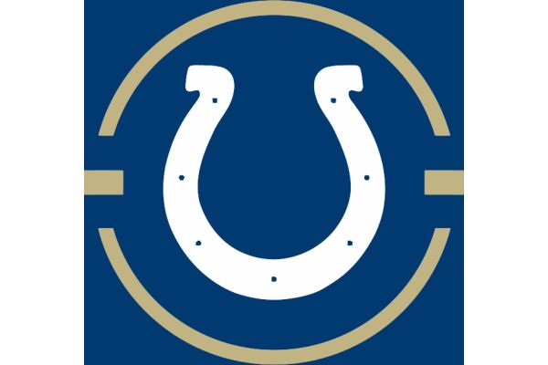 Stylized Horse Shoe Logo on Blue Background