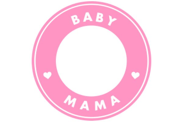 A Pink Circle with the Words 'Baby Mama' and Two Hearts