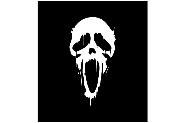 Silhouette of a Screaming Skull