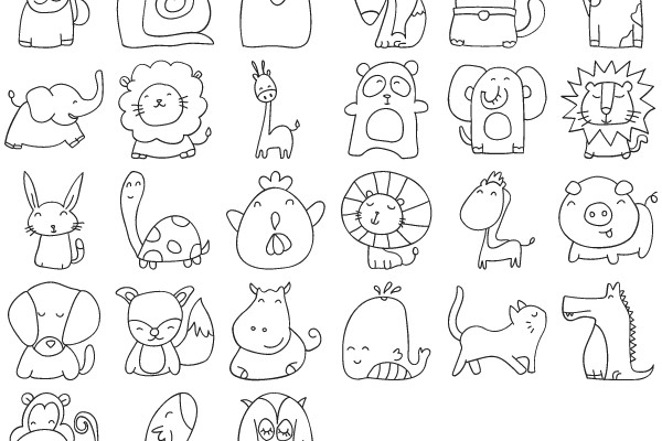 A Whimsical Collection of Cartoon Animals and Creatures