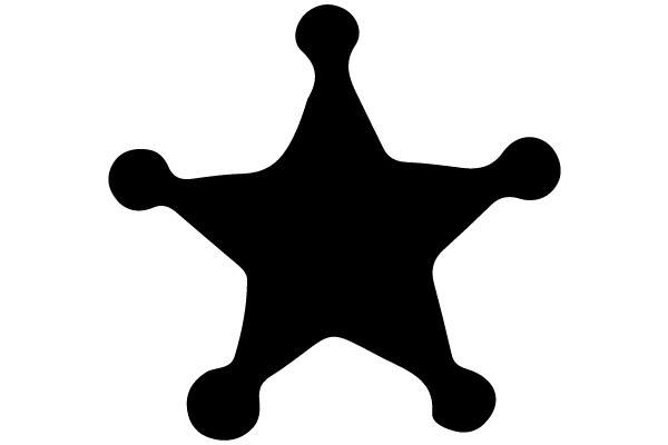 Black Star on White Background