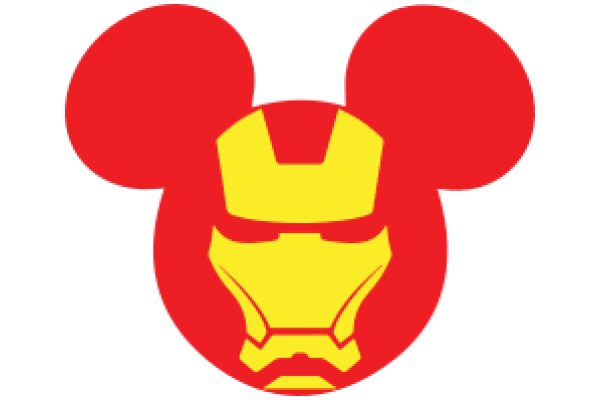 Vivid Red and Yellow Logo of Iron Man's Head and Shoulders