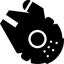 Stylized Black and White Icon of a Heart-Shaped Object with Dots
