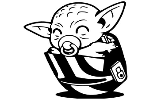 Adorable Ewok Character with Pacifier and Bottle