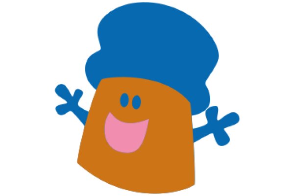 A Friendly AI Mascot: A Blue Hat and a Smiling Face on an Orange Base