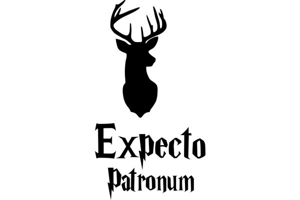 A Silhouette of a Deer's Head with the Words 'Expecto Patronum' Below It