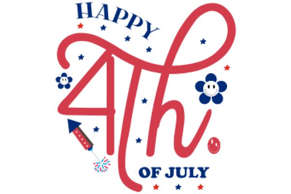 Celebrating the Fourth of July with a festive graphic design.