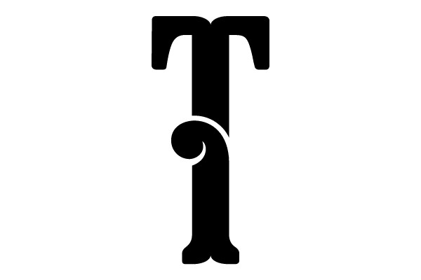 Bold Serif Font Example with Swirl