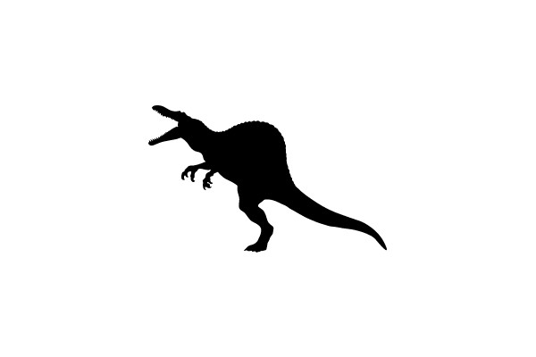 Silhouette of a Predatory Dinosaurs in Action