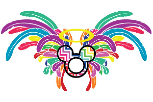 Vibrant and Colorful Abstract Art with a Mickey Mouse Ear