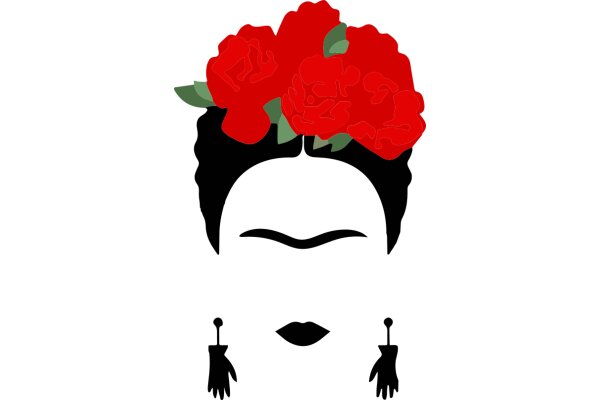 A Stylized Portrait of a Woman with a Flowery Hairpiece and a Mysterious Expression