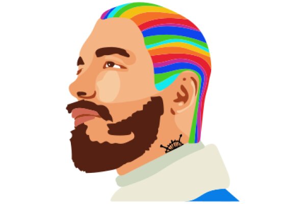 Vivid Vibes: A Colorful Portrait of a Man with a Rainbow Haircut