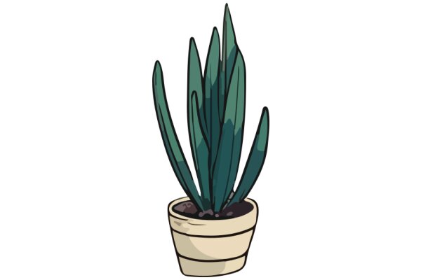 Digital Illustration of a Potted Cactus