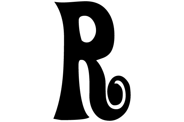 Black Swirly Letter R