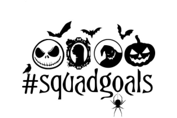 Squad Goals: A Halloween-themed collection of symbols and icons representing friendship, teamwork, and shared interests.