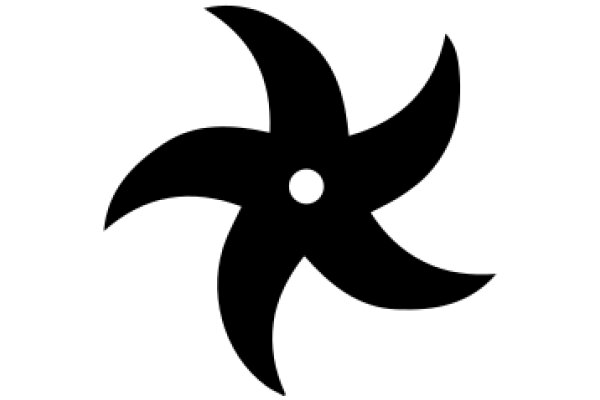 Stylized Black Star with a White Center