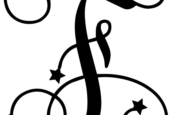 Elegant Flourished 'F' with Stars