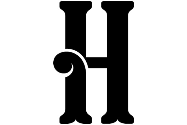 Stylized Black Letter 'H' with a Curved Stem