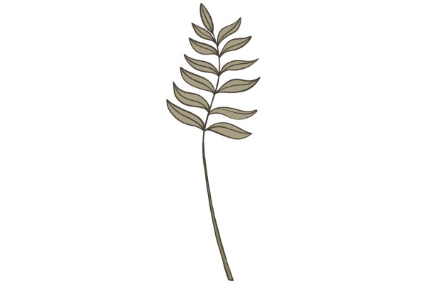 Simplistic Line Art of a Plant