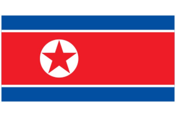 Vibrant North Korean Flag with a Star at the Center