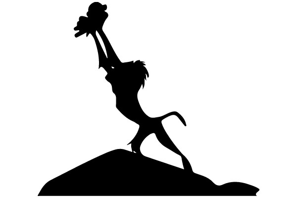 Silhouette of a Lion Roaring