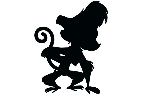 Shadowy Monkey Silhouette