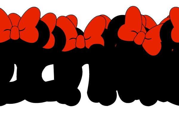 Alphabet with Minnie Mouse Ears and Red Bows