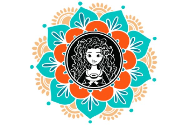 Vibrant Floral Pattern with a Central Character