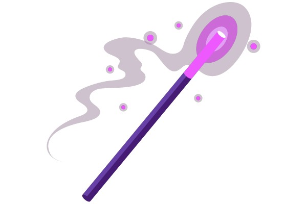 Wand with Purple Glow and Smoke