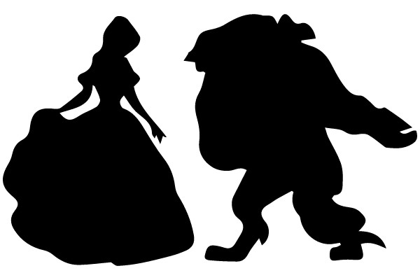 Whimsical Silhouette: A Tale of Two Characters