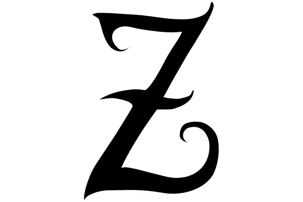 Bold Black Gothic Letter Z