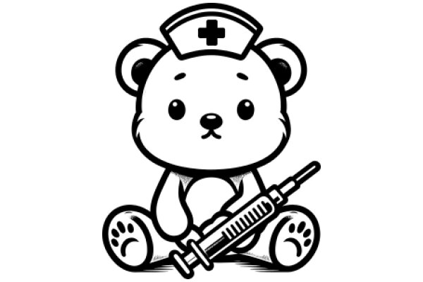 A Cute Nurse Bear with a Syringe