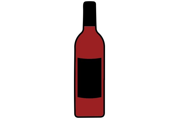 A Red Bottle with a Black Label