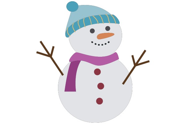 Winter Delight: A Festive Snowman Clip Art