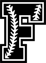 Stylized Baseball Logo with Black and White Color Scheme
