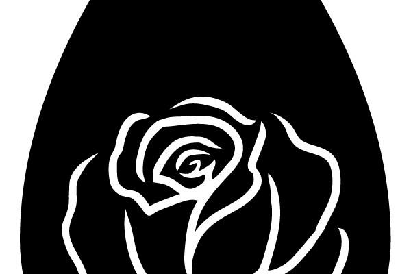 Stylized Rose in Water Drop Shape