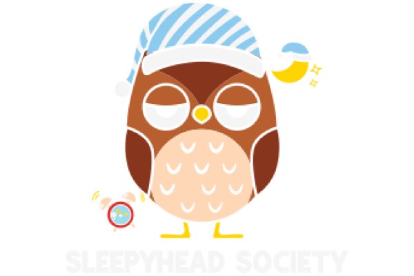 A Whimsical Nighttime Scene with a Sleepy Owl and a Friendly Clock