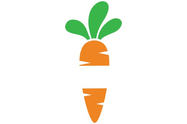 Vibrant Carrot Icon with a Green Leaf