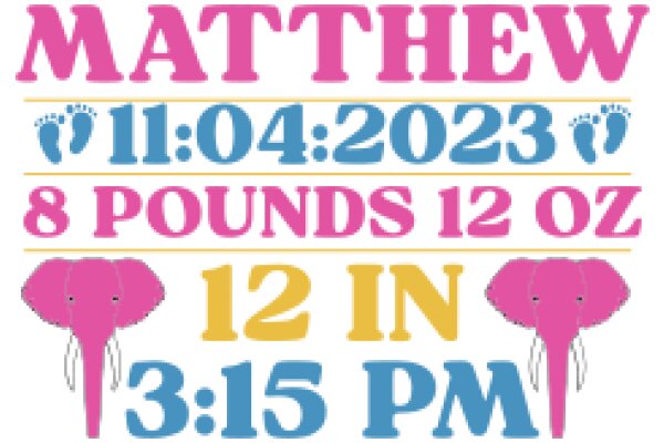 Matthew's Birthday Celebration: 11:04:2023 - 8 Pounds 12 OZ - 12 in 3:15 PM