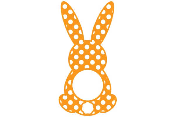 Vibrant Orange Bunny Sticker with Polka Dots