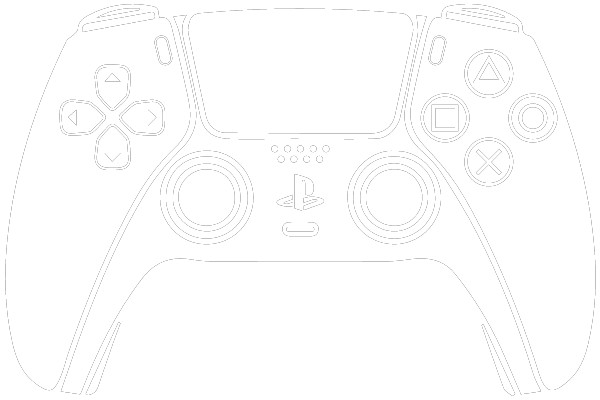 Stylized Sketch of a PS5 Controller