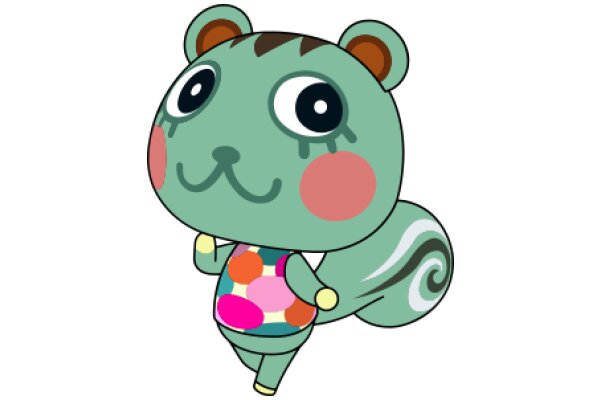 Adorable Cartoon Squirrel with a Smile and a Colorful Shirt