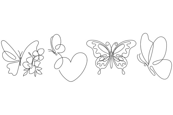 Artistic Butterfly and Flower Designs