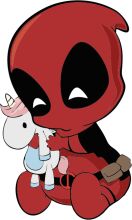 A Playful Encounter: The Friendly Interaction Between Deadpool and His Unicorn Companion