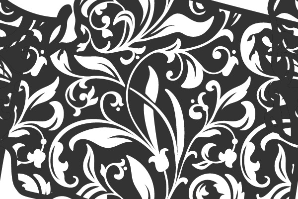 Ornate Floral Silhouette Overlay